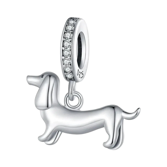 WOSTU 925 Sterling Silver Dachshund Pendant Necklace 18K Gold Pet Paw Chain Link Dog Charm bracelets Earrings Ring For Pet Lover - Charmsymore
