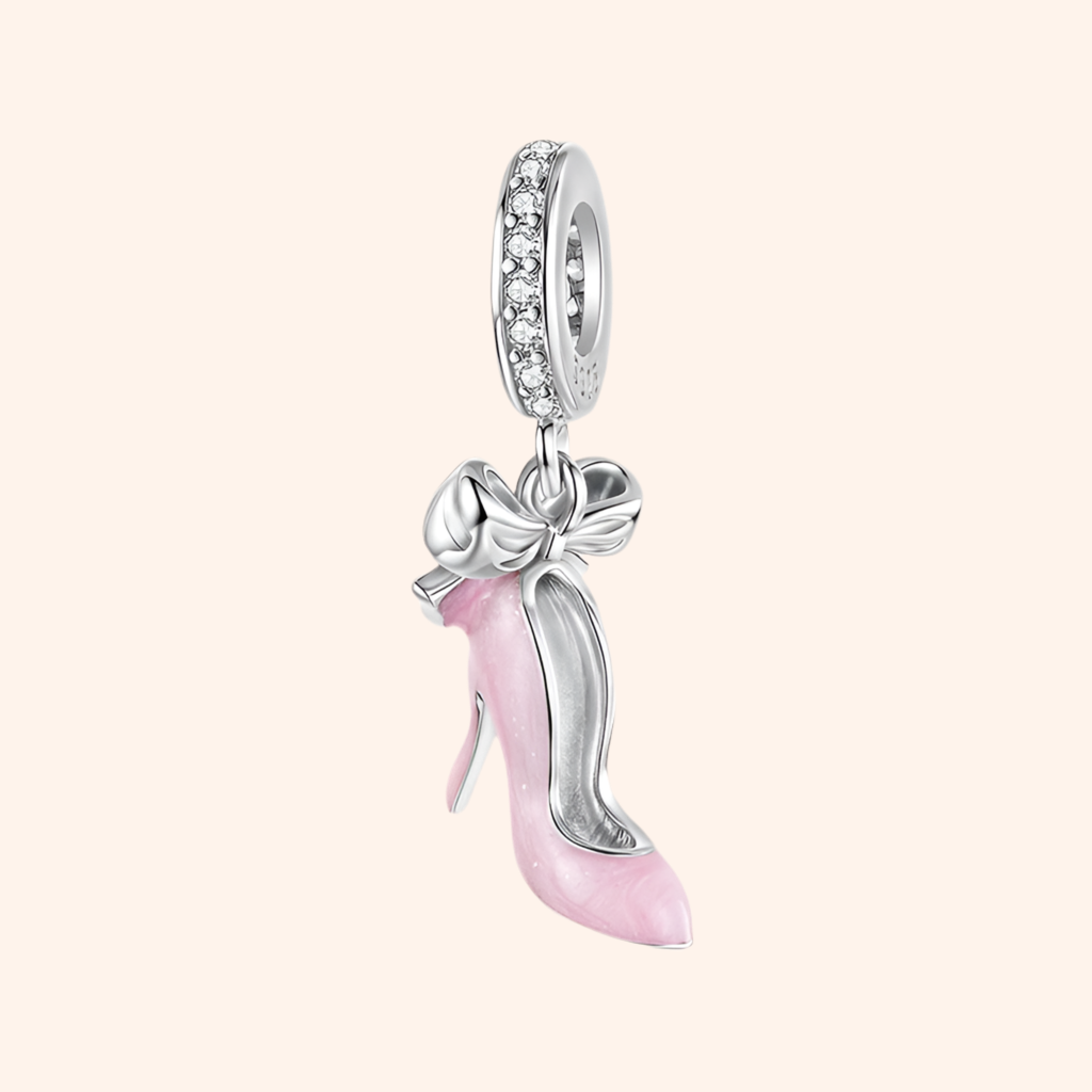 Charm Zapatilla Rosa Plata S925 - Charmsymore