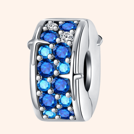 Clip Azul Brillos Plata S925 - Charmsymore