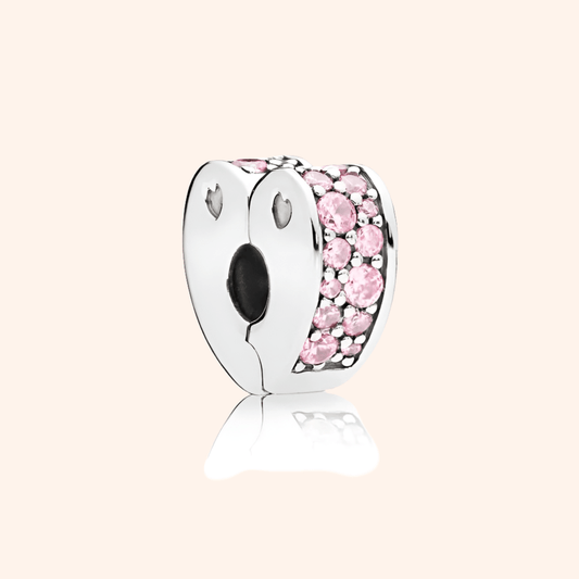 Clip Corazón Rosa S925 - Charmsymore