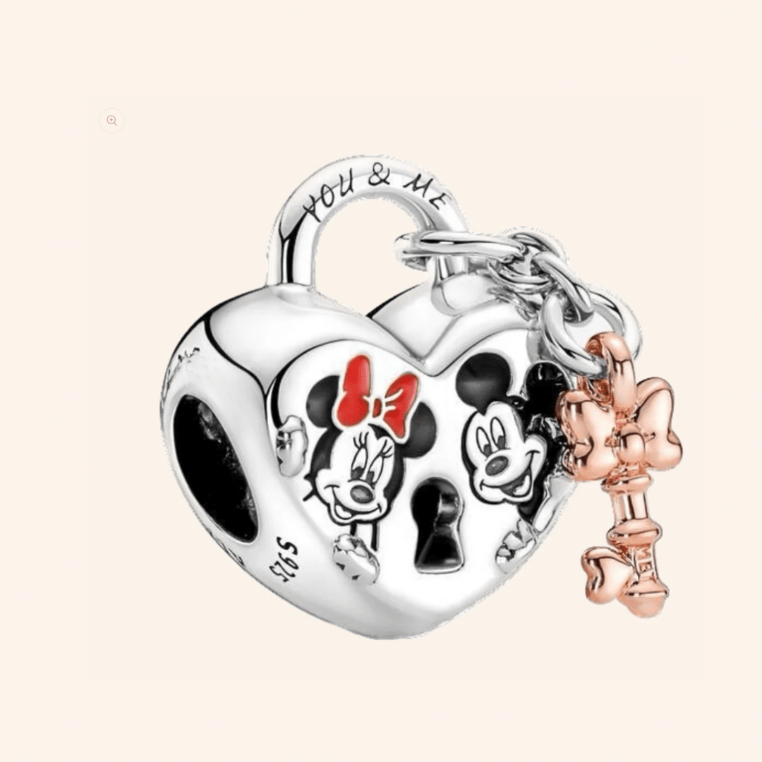 Corazón Minnie & Mickey Charm plata S925 - Charmsymore