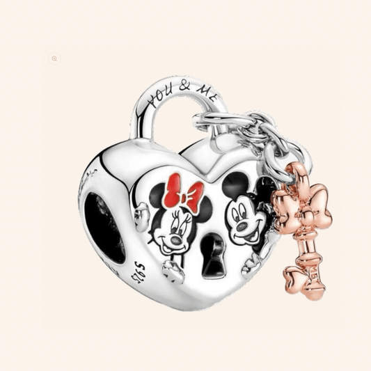 Corazón Minnie & Mickey Charm plata S925 - Charmsymore