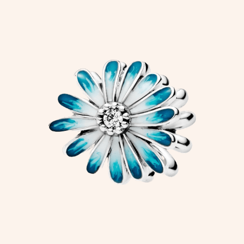Flor azul Charm Plata S925 - Charmsymore