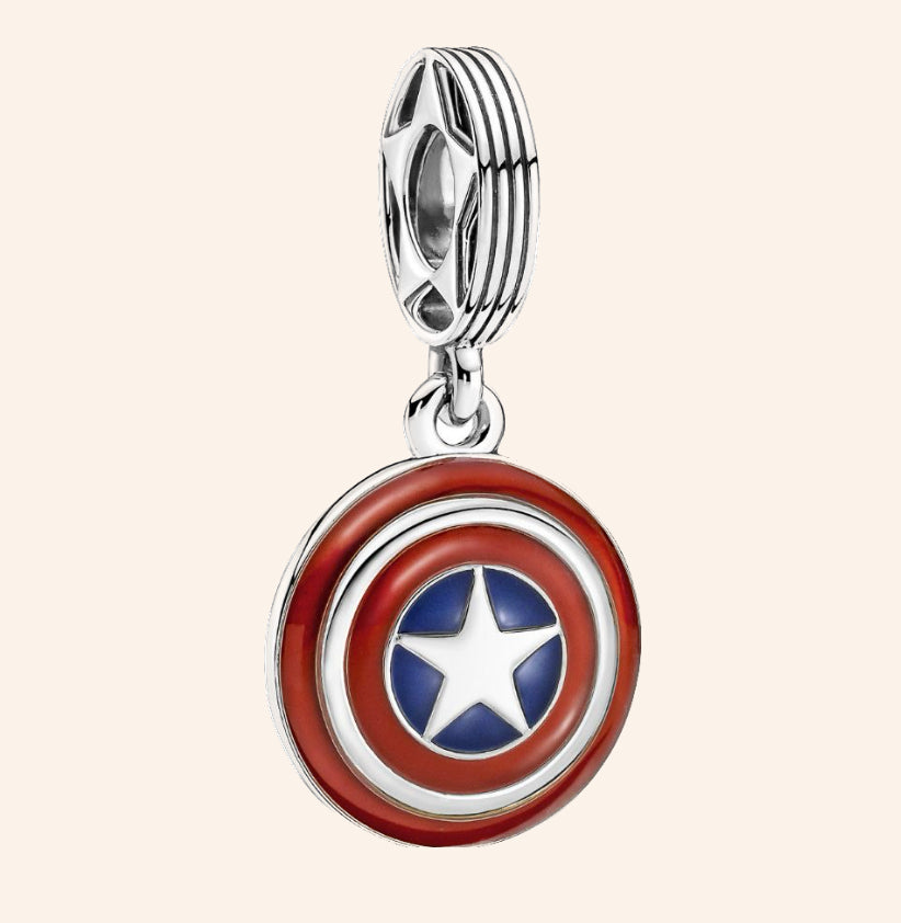 Capitán America Charm Plata S925 - Charmsymore