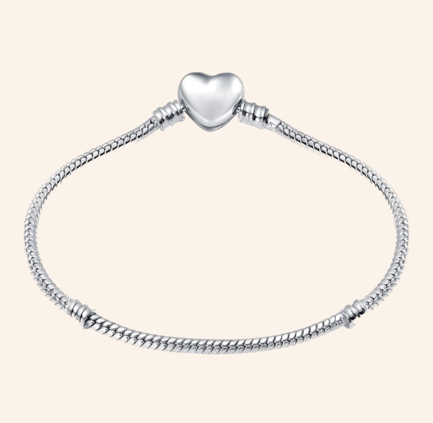 Pulsera De Corazón Plata