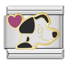 Italian Charm Perrito Corazón Rosa