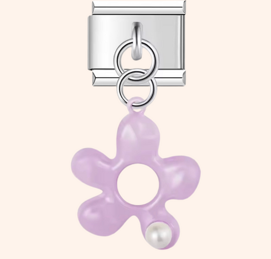 Italian Charm Flor Globo Morado 𝗘𝗡𝗧𝗥𝗘𝗚𝗔 𝗜𝗡𝗠𝗘𝗗𝗜𝗔𝗧𝗔 - Charmsymore