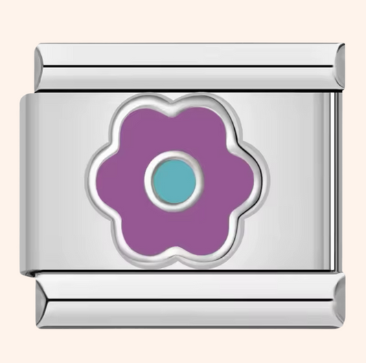 Italian Charm Flor Morada 𝗘𝗡𝗧𝗥𝗘𝗚𝗔 𝗜𝗡𝗠𝗘𝗗𝗜𝗔𝗧𝗔 - Charmsymore