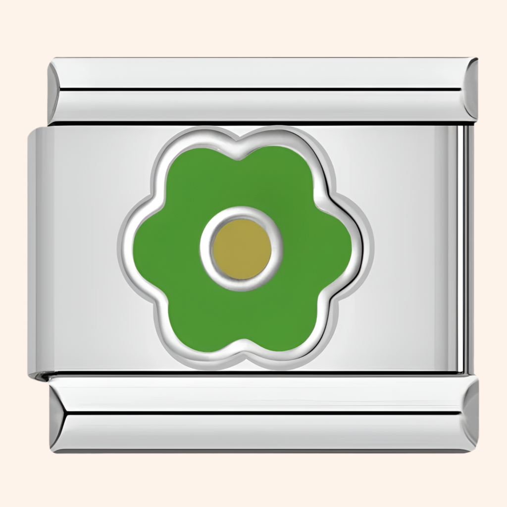 Italian Charm Flor Verde 𝗘𝗡𝗧𝗥𝗘𝗚𝗔 𝗜𝗡𝗠𝗘𝗗𝗜𝗔𝗧𝗔 - Charmsymore