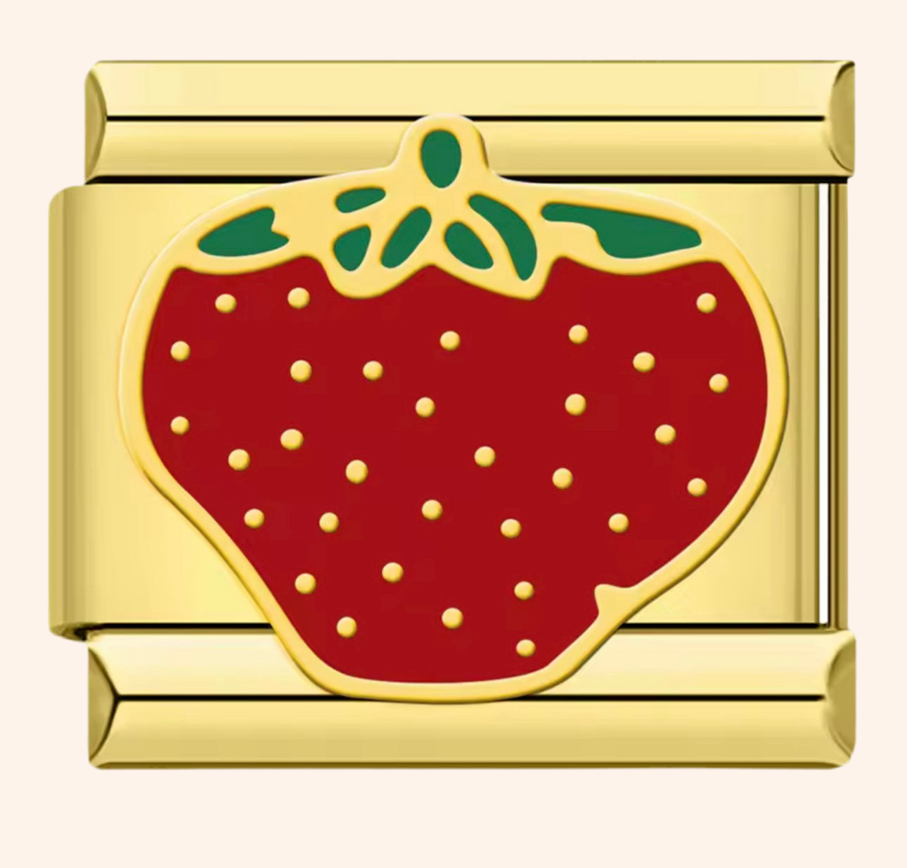 Italian Charm Fresa Dorada 𝗘𝗡𝗧𝗥𝗘𝗚𝗔 𝗜𝗡𝗠𝗘𝗗𝗜𝗔𝗧𝗔 - Charmsymore