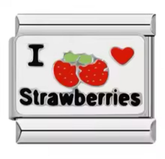 Italian Charm I Love Stawberries 𝗘𝗡𝗧𝗥𝗘𝗚𝗔 𝗜𝗡𝗠𝗘𝗗𝗜𝗔𝗧𝗔 - Charmsymore