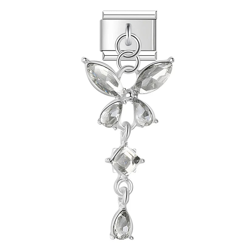 Italian Charm Mariposa Cristal Azul 𝗘𝗡𝗧𝗥𝗘𝗚𝗔 𝗜𝗡𝗠𝗘𝗗𝗜𝗔𝗧𝗔 - Charmsymore