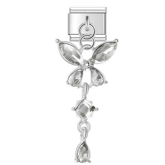 Italian Charm Mariposa Cristal Azul 𝗘𝗡𝗧𝗥𝗘𝗚𝗔 𝗜𝗡𝗠𝗘𝗗𝗜𝗔𝗧𝗔 - Charmsymore