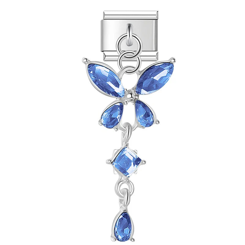 Italian Charm Mariposa Cristal Azul 𝗘𝗡𝗧𝗥𝗘𝗚𝗔 𝗜𝗡𝗠𝗘𝗗𝗜𝗔𝗧𝗔 - Charmsymore