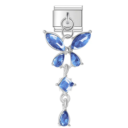 Italian Charm Mariposa Cristal Azul 𝗘𝗡𝗧𝗥𝗘𝗚𝗔 𝗜𝗡𝗠𝗘𝗗𝗜𝗔𝗧𝗔 - Charmsymore