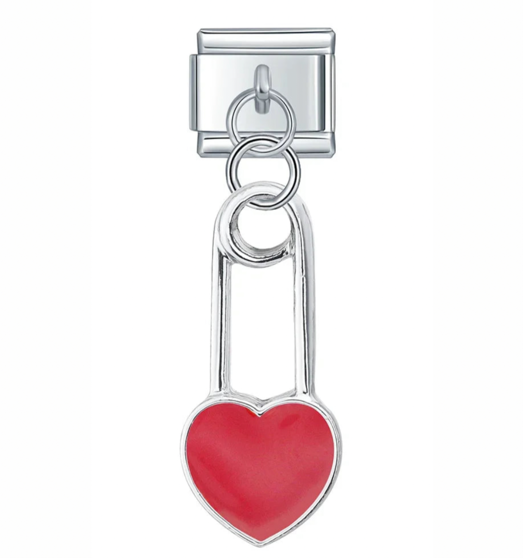 Italian Charm Seguro Corazón Rojo 𝗘𝗡𝗧𝗥𝗘𝗚𝗔 𝗜𝗡𝗠𝗘𝗗𝗜𝗔𝗧𝗔 - Charmsymore