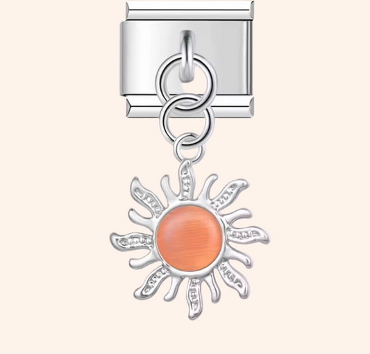 Italian Charm Sol Naranja Plata 𝗘𝗡𝗧𝗥𝗘𝗚𝗔 𝗜𝗡𝗠𝗘𝗗𝗜𝗔𝗧𝗔 - Charmsymore