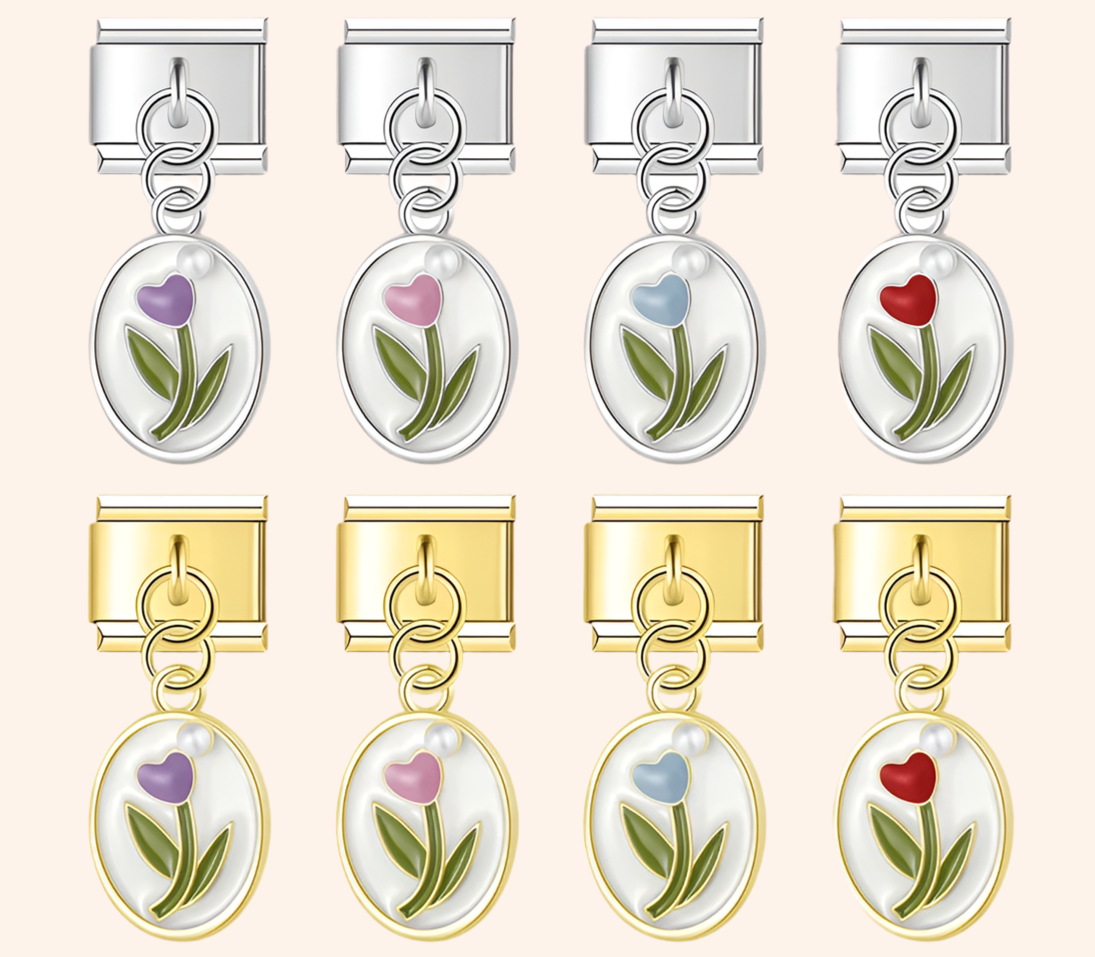 Italian Charm Tulipanes - Charmsymore