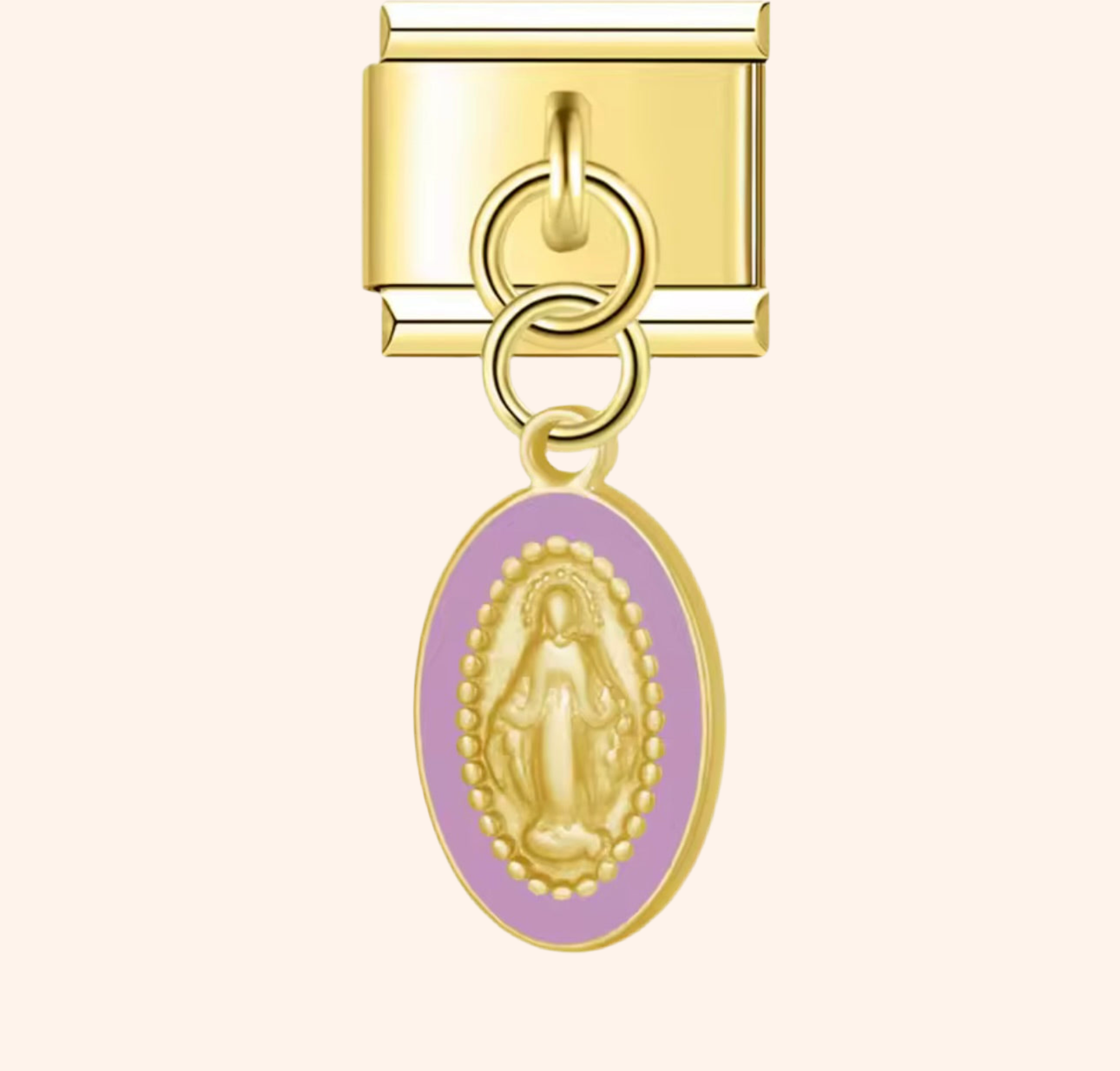 Italian Charm Virgen Morado 𝗘𝗡𝗧𝗥𝗘𝗚𝗔 𝗜𝗡𝗠𝗘𝗗𝗜𝗔𝗧𝗔 - Charmsymore