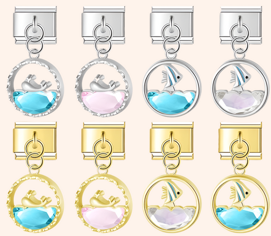 Italian Charms Ballena & Peces - Charmsymore