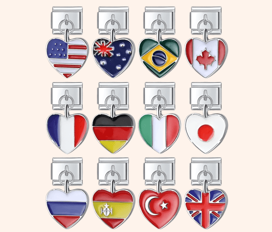 Italian Charms Banderas Acero Inoxidable - Charmsymore