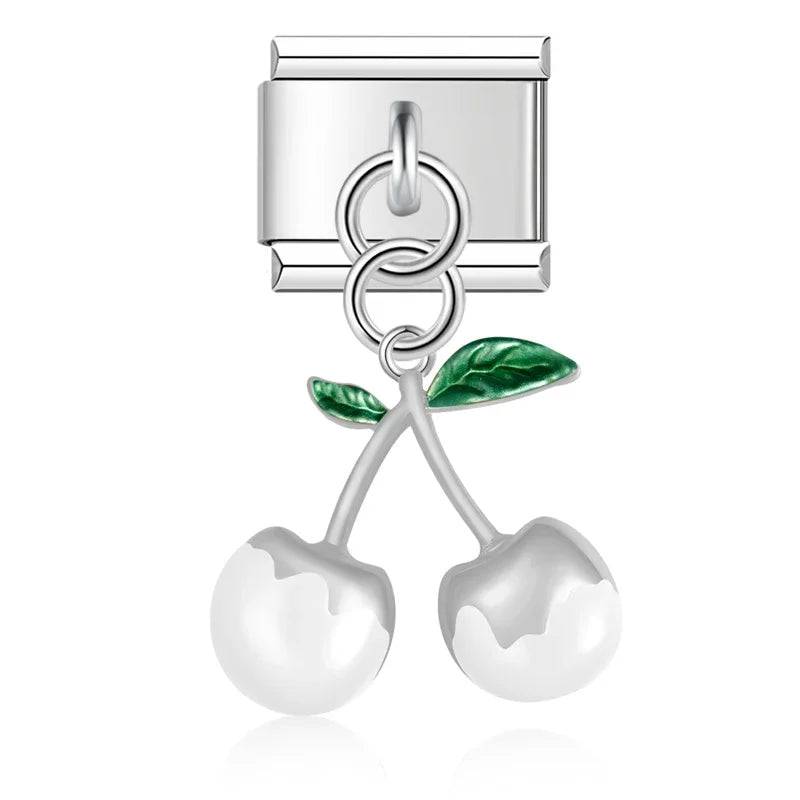 Italian Charms Cerezas Acero Inoxidable - Charmsymore