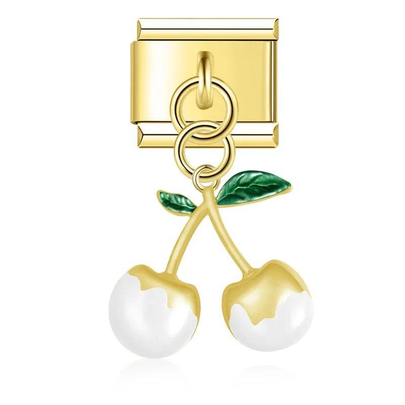 Italian Charms Cerezas Acero Inoxidable - Charmsymore