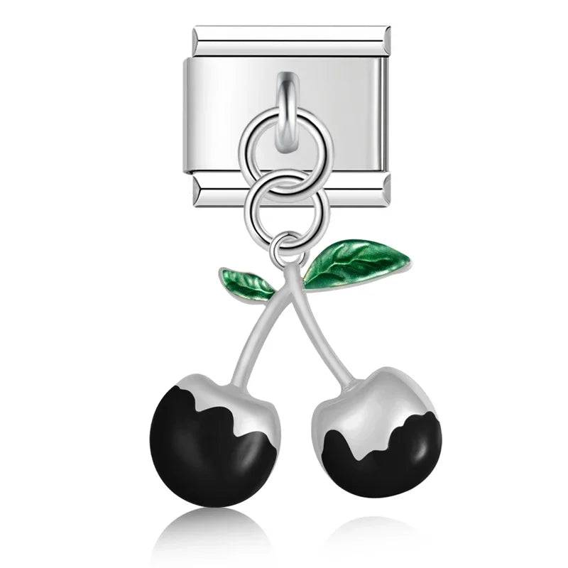 Italian Charms Cerezas Acero Inoxidable - Charmsymore