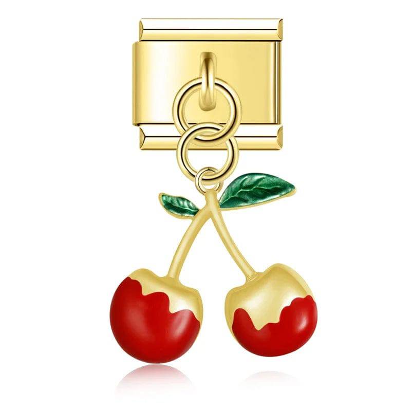 Italian Charms Cerezas Acero Inoxidable - Charmsymore