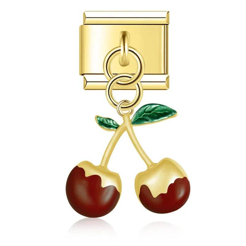 Italian Charms Cerezas Acero Inoxidable - Charmsymore