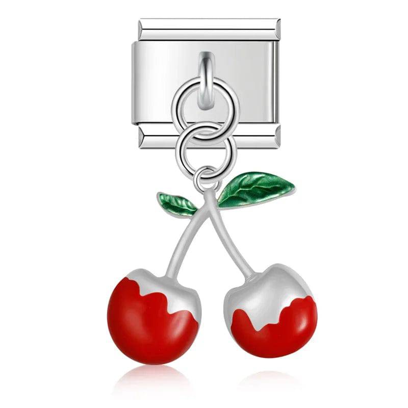 Italian Charms Cerezas Acero Inoxidable - Charmsymore