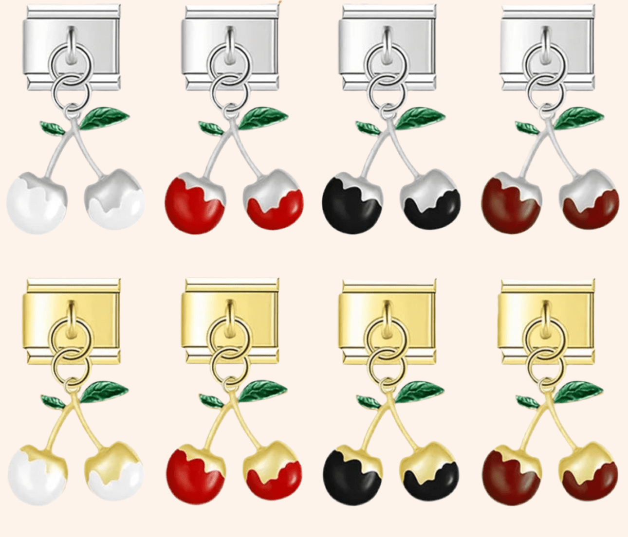 Italian Charms Cerezas Acero Inoxidable - Charmsymore