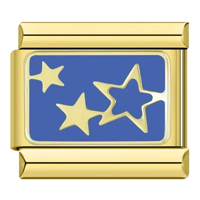 Italian Charms Dorados Estrellas y Lunas - Charmsymore