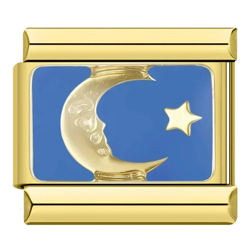 Italian Charms Dorados Estrellas y Lunas - Charmsymore