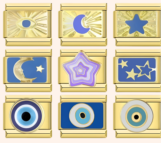 Italian Charms Dorados Estrellas y Lunas - Charmsymore