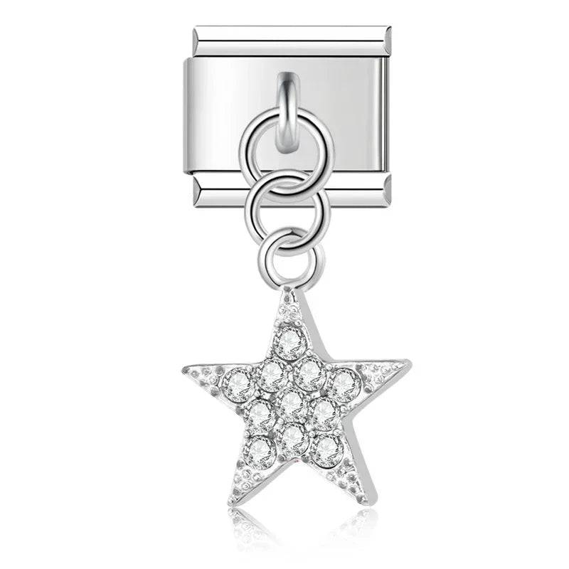 Italian Charms Estrellas Colgantes Acero Inoxidable - Charmsymore