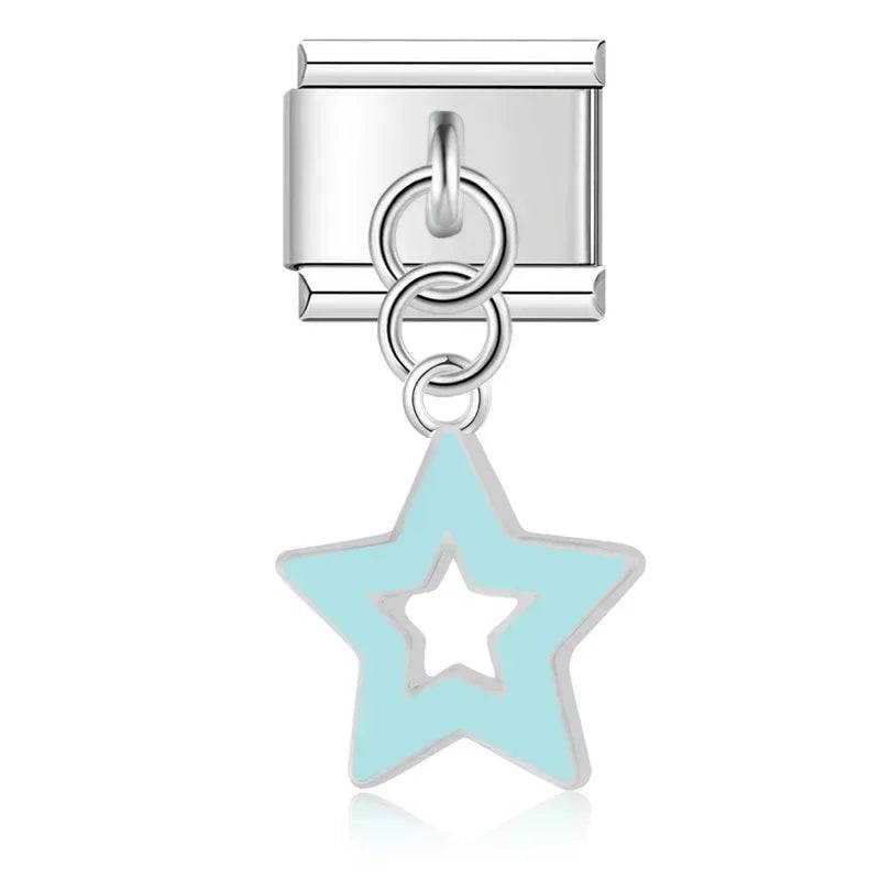 Italian Charms Estrellas Colgantes Acero Inoxidable - Charmsymore