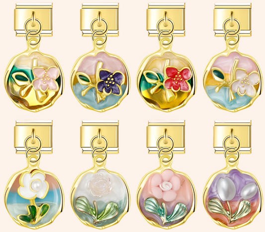 Italian Charms Flores Flores Colgantes - Charmsymore