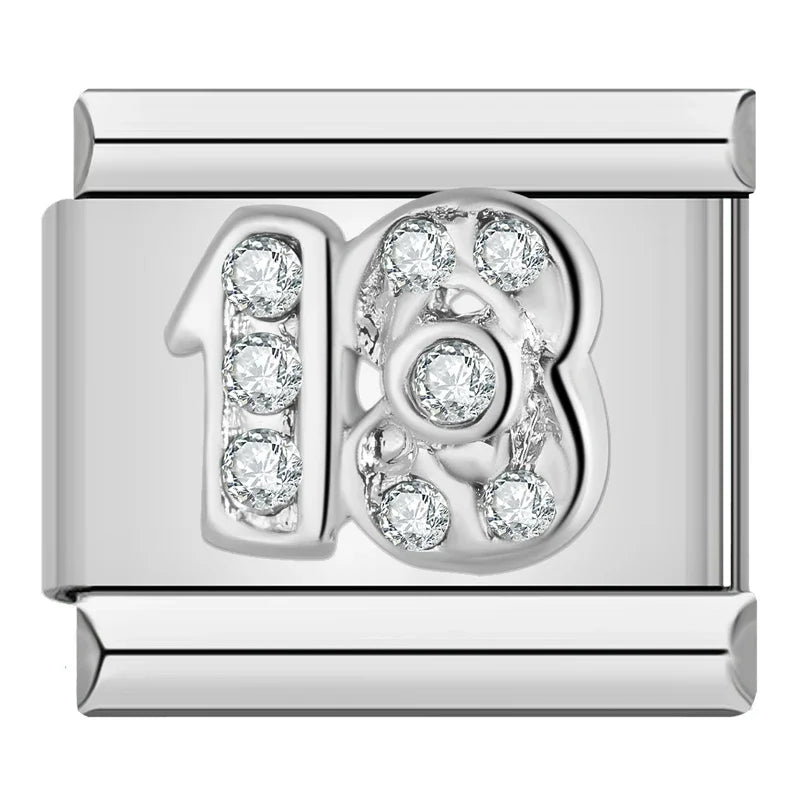 Italian charms letras brillos - Charmsymore