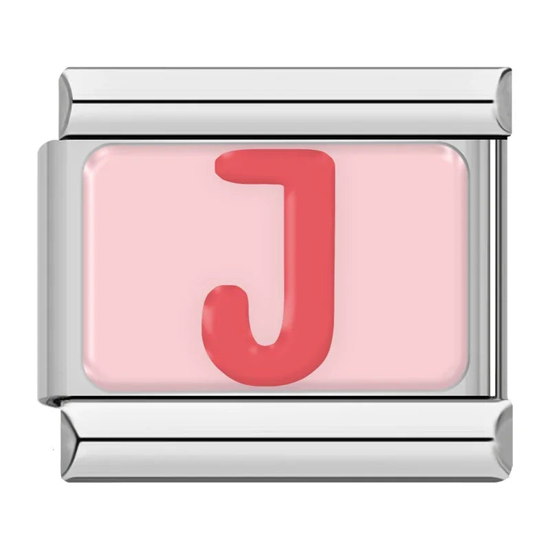 Italian Charms Letras Rosas - Charmsymore