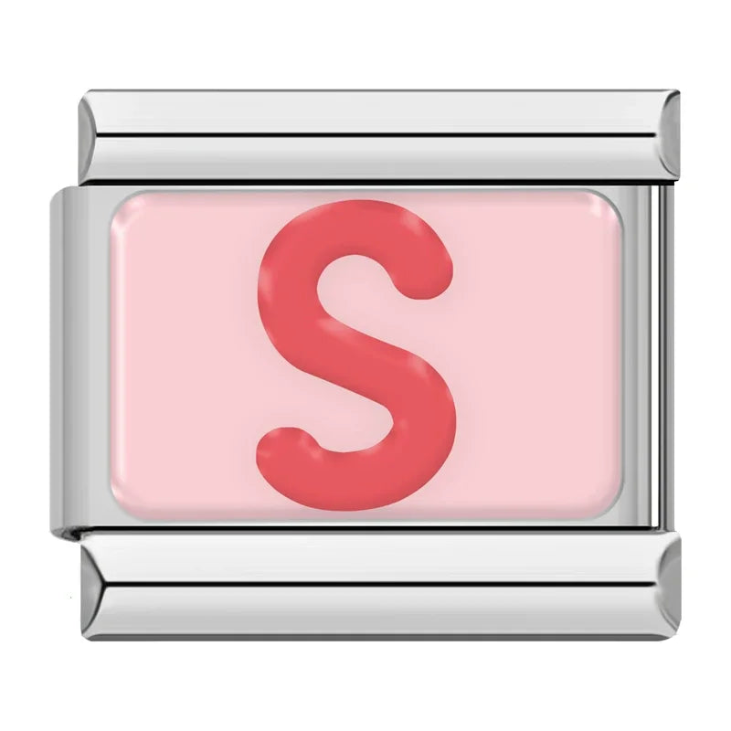 Italian Charms Letras Rosas - Charmsymore