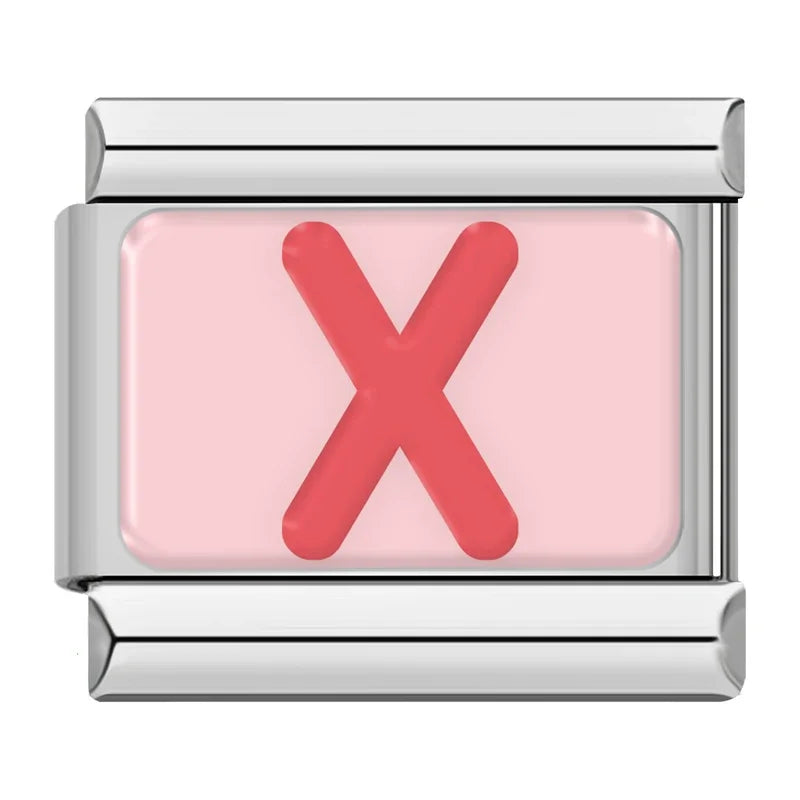 Italian Charms Letras Rosas - Charmsymore