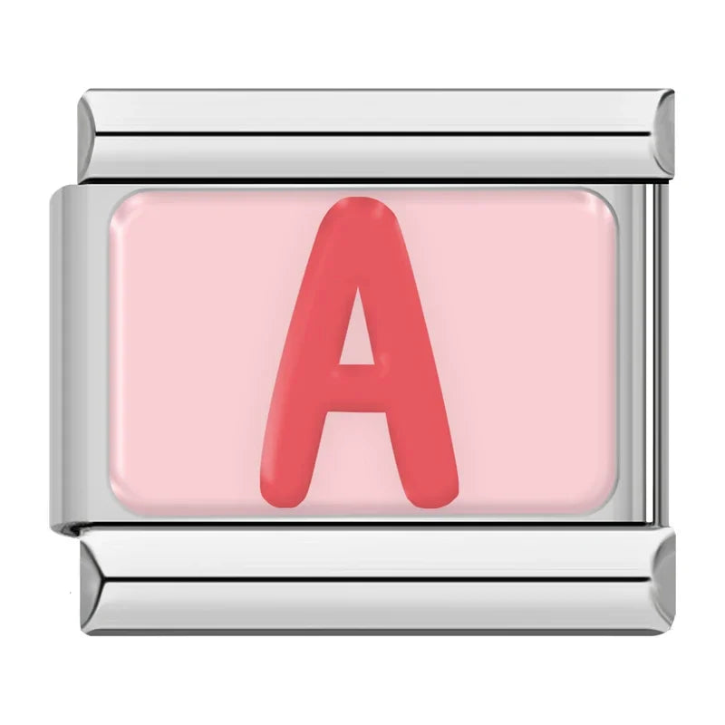 Italian Charms Letras Rosas - Charmsymore