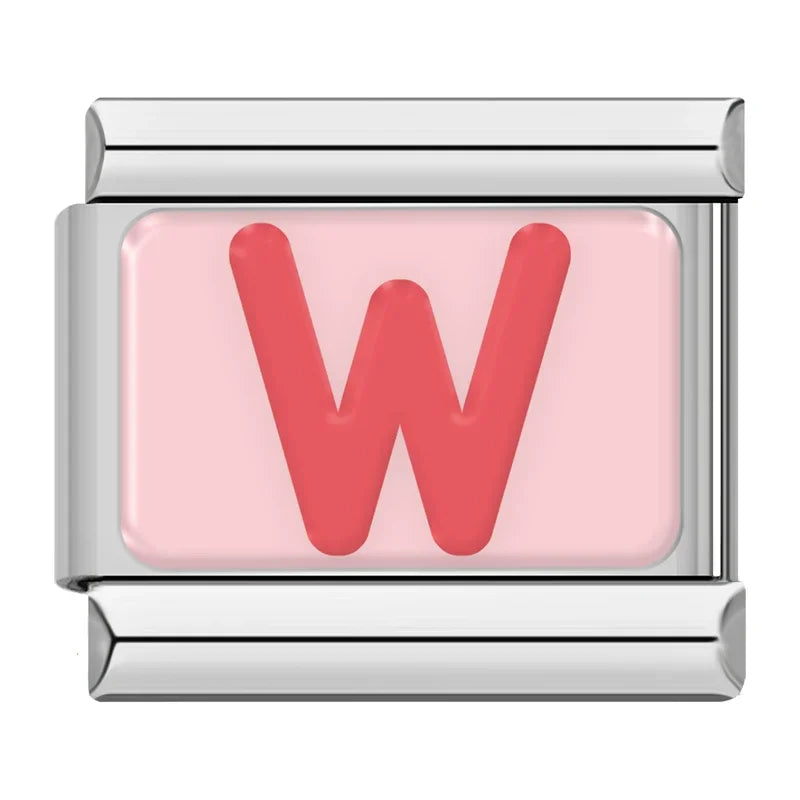 Italian Charms Letras Rosas - Charmsymore