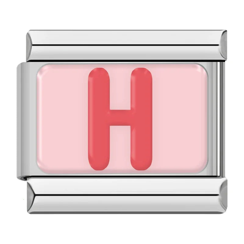 Italian Charms Letras Rosas - Charmsymore