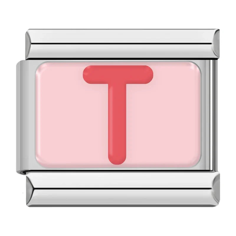 Italian Charms Letras Rosas - Charmsymore