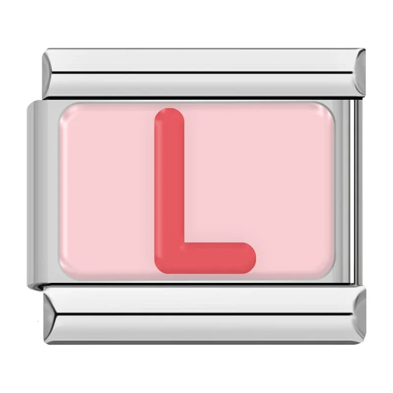 Italian Charms Letras Rosas - Charmsymore