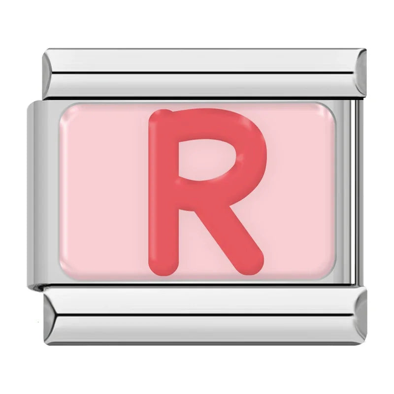 Italian Charms Letras Rosas - Charmsymore