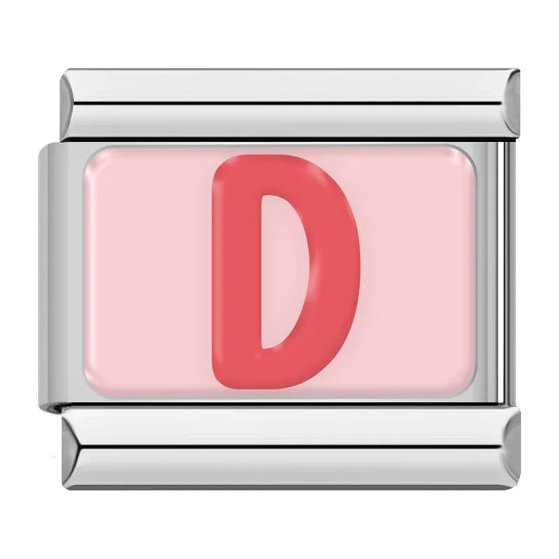 Italian Charms Letras Rosas - Charmsymore