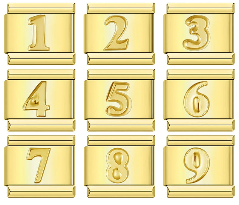 Italian Charms Números Dorados - Charmsymore